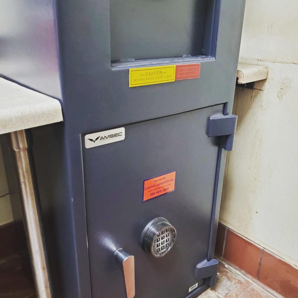 Safe Installation, Wendy's, Orange County Locksmith, Coastal Locksmith Inc, local locksmith, safe locksmith, commercial locksmith, floor safe, AMSEC Depository Safe